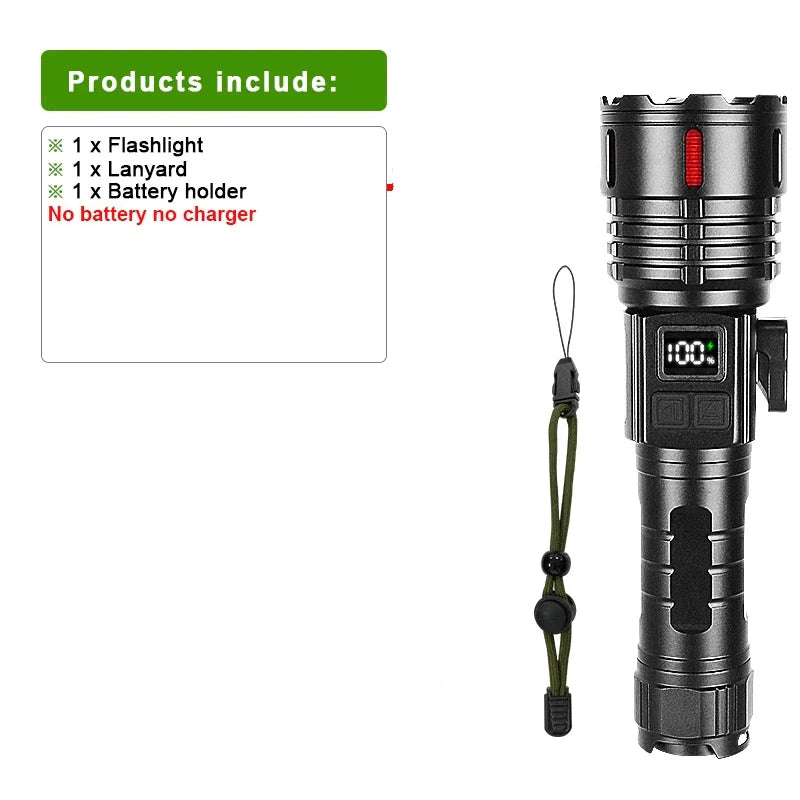 2024 1000000LM High Power Rechargeable LED Flashlight